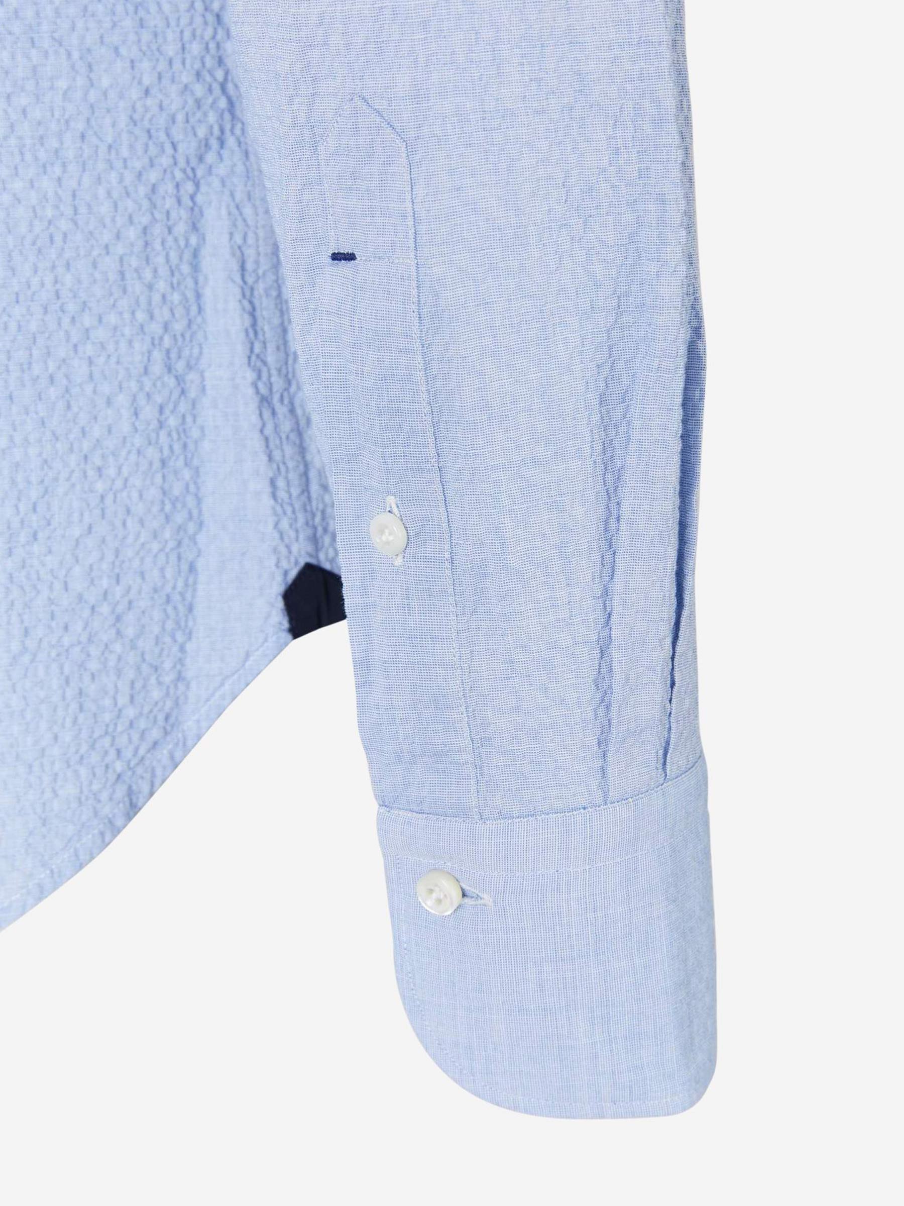 Outlet online Santa Eulalia Hombre Camisa Seersucker Algodón color Blanco sku 531-005080 01 - Foto 8
