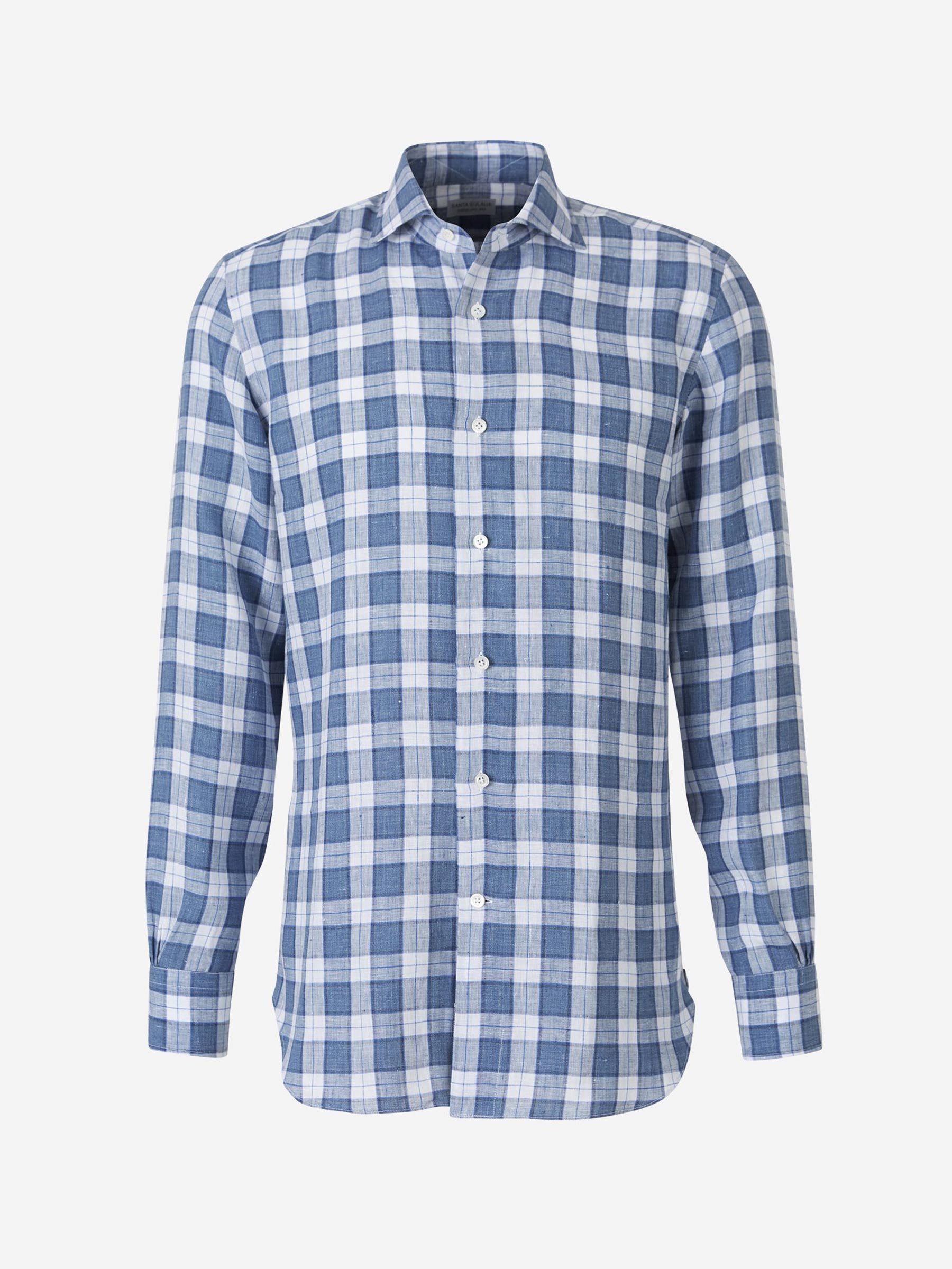 Outlet online Santa Eulalia Hombre Camisa Cuadros Lino color Azul Denim sku 531-005146 01 - Foto 1