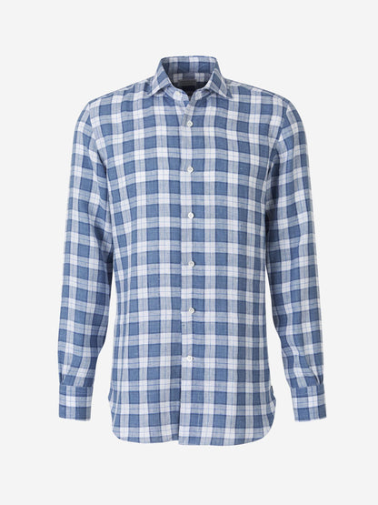 Outlet online Santa Eulalia Hombre Camisa Cuadros Lino color Azul Denim sku 531-005146 01 - Foto 1