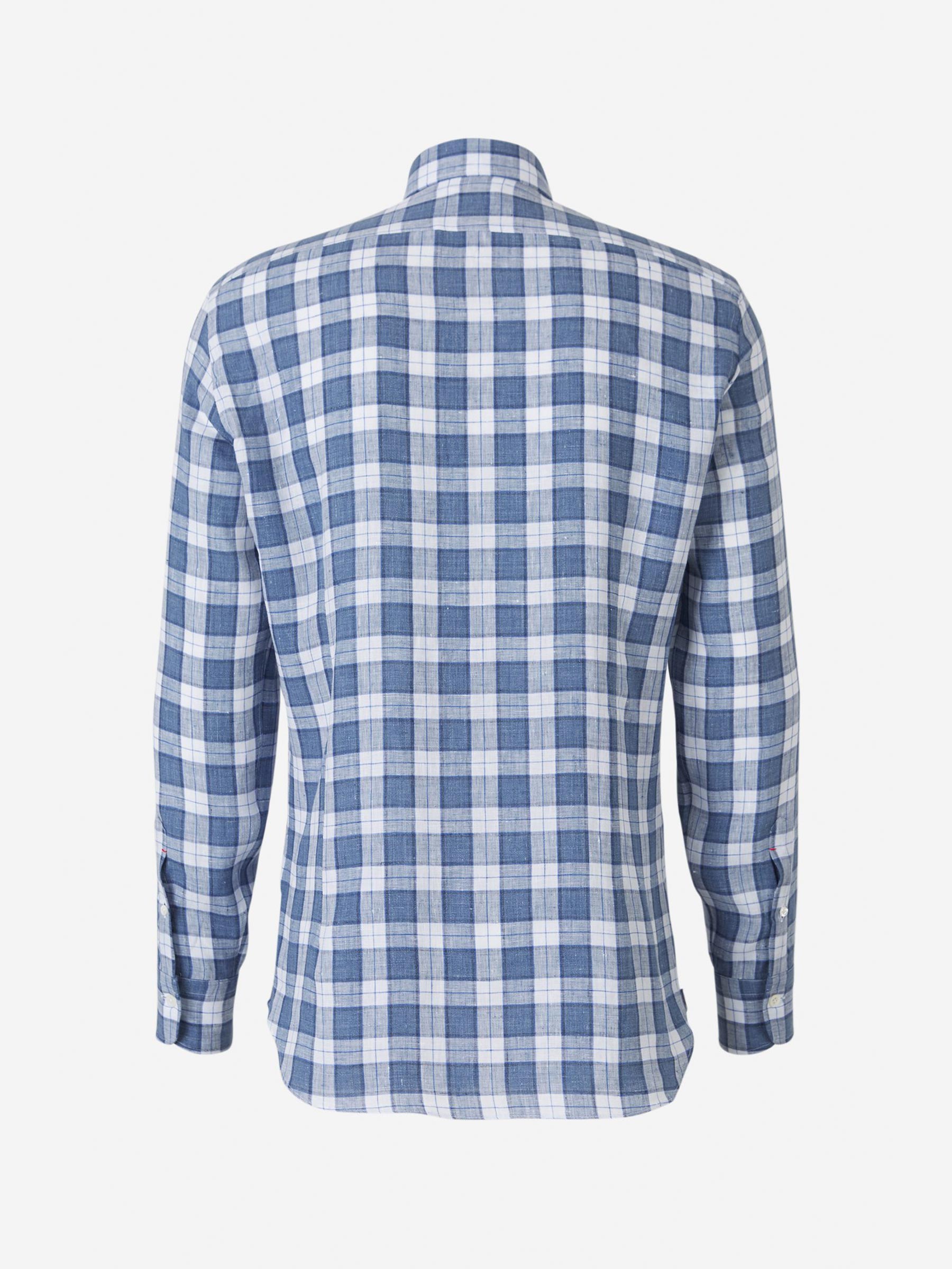 Outlet online Santa Eulalia Hombre Camisa Cuadros Lino color Azul Denim sku 531-005146 01 - Foto 2