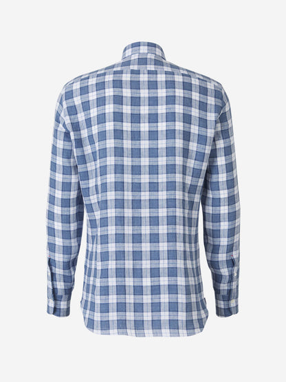 Outlet online Santa Eulalia Hombre Camisa Cuadros Lino color Azul Denim sku 531-005146 01 - Foto 2