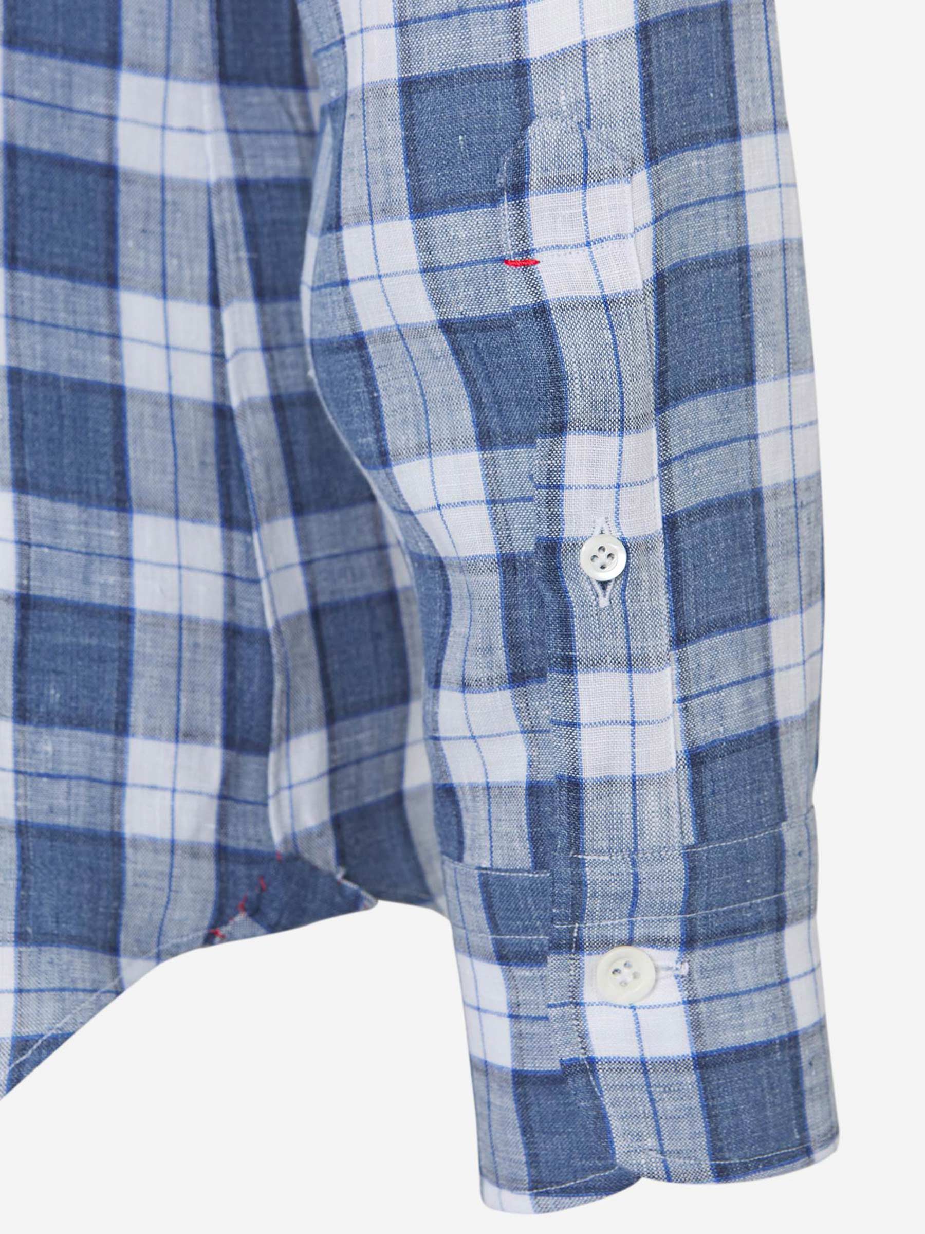 Outlet online Santa Eulalia Hombre Camisa Cuadros Lino color Azul Denim sku 531-005146 01 - Foto 4