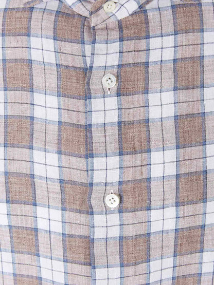 Outlet online Santa Eulalia Hombre Camisa Cuadros Lino color Marron sku 531-005146 02 - Foto 7