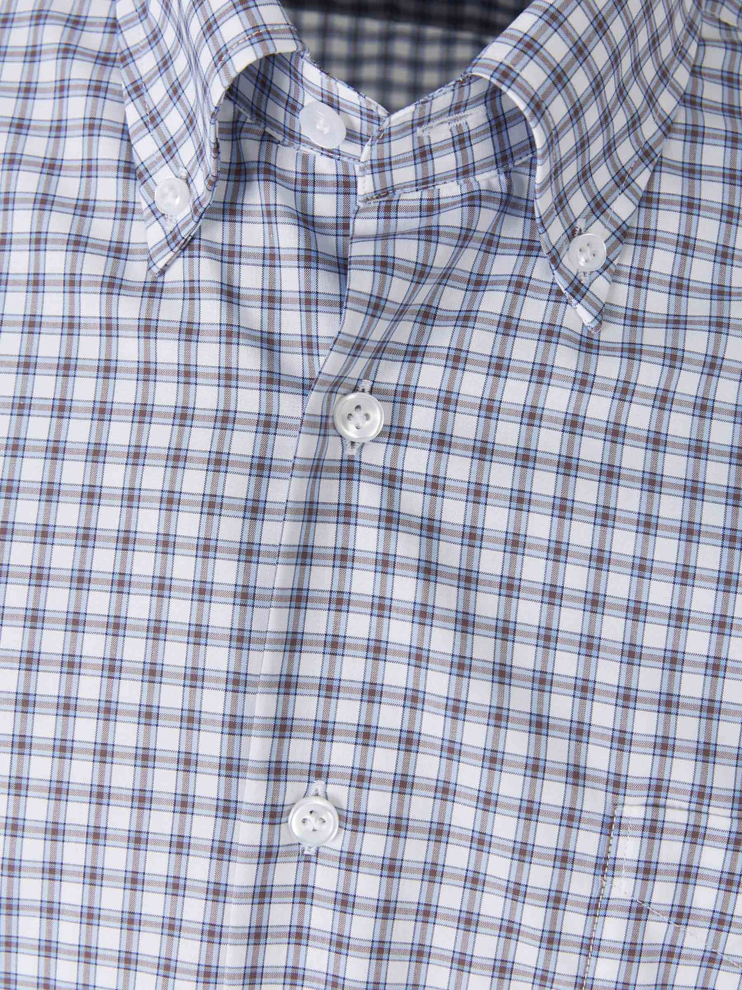 Outlet online Santa Eulalia Hombre Camisa Algodón Motivo Cuadros color Blanco sku 531-005367 01 - Foto 3
