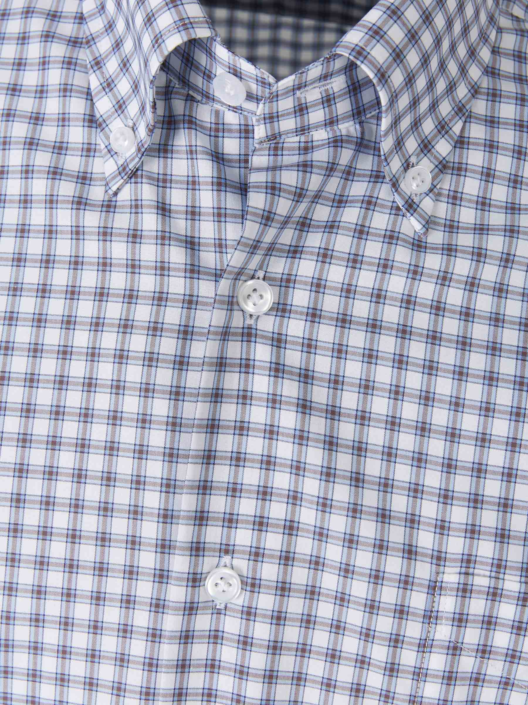 Outlet online Santa Eulalia Hombre Camisa Algodón Motivo Cuadros color Blanco sku 531-005367 01 - Foto 3