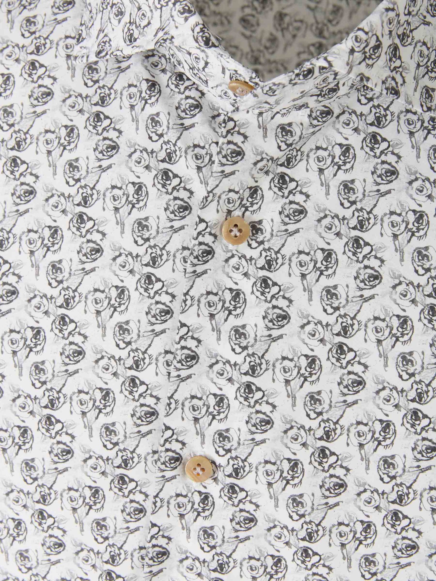Outlet online Vincenzo di Ruggiero Hombre Camisa Rosas Algodón color Blanco sku 531-005474 01 - Foto 3