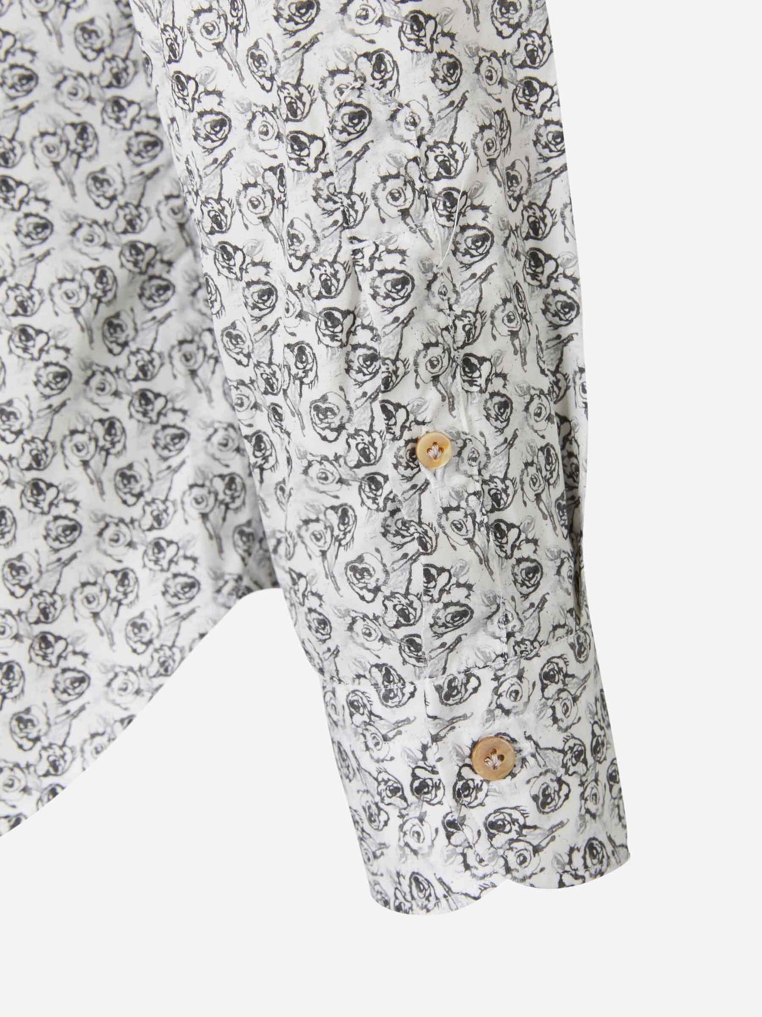 Outlet online Vincenzo di Ruggiero Hombre Camisa Rosas Algodón color Blanco sku 531-005474 01 - Foto 4