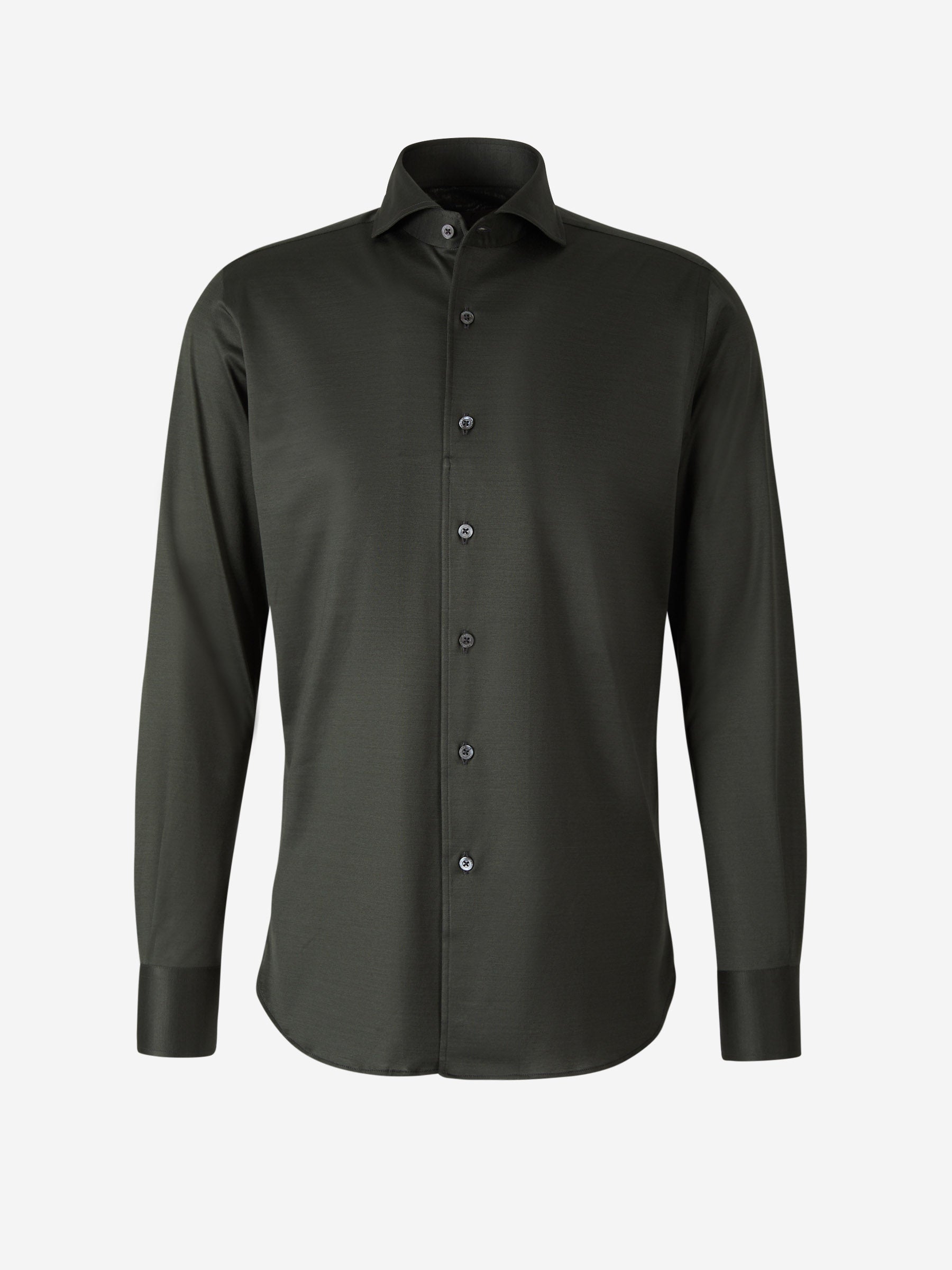 Outlet online Canali Hombre Camisa Punto Algodón color Verde Oscuro sku 531-005596 05 - Foto 1