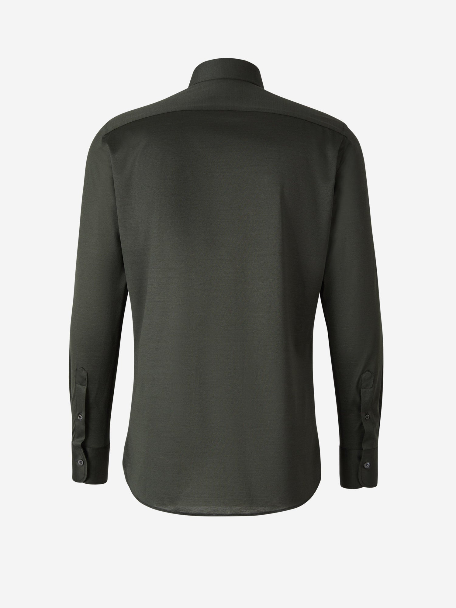 Outlet online Canali Hombre Camisa Punto Algodón color Verde Oscuro sku 531-005596 05 - Foto 2