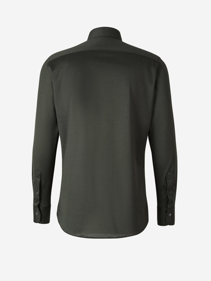 Outlet online Canali Hombre Camisa Punto Algodón color Verde Oscuro sku 531-005596 05 - Foto 2