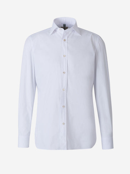 Outlet online Borrelli Hombre Camisa Lisa Popelina color Verde Militar sku 531-005632 01 - Foto 5