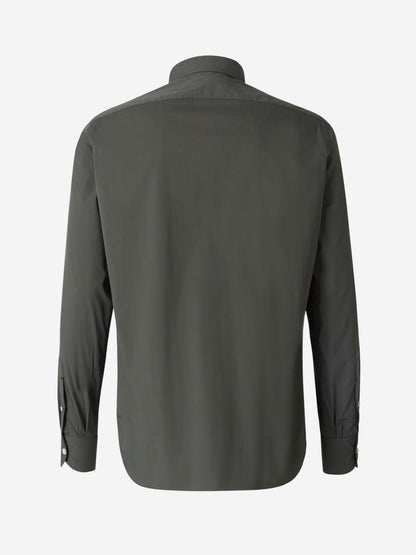 Outlet online Borrelli Hombre Camisa Lisa Popelina color Verde Militar sku 531-005632 01 - Foto 2