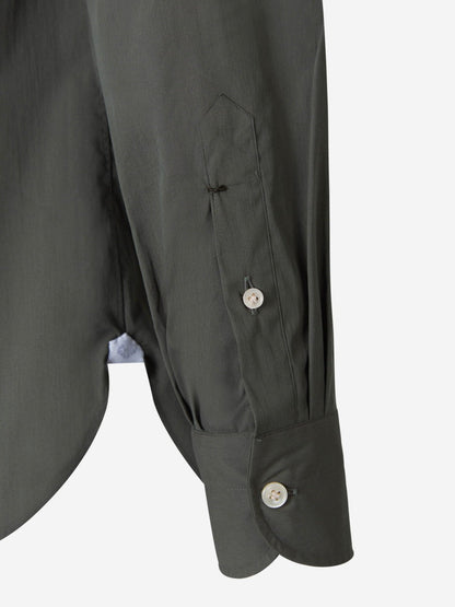 Outlet online Borrelli Hombre Camisa Lisa Popelina color Verde Militar sku 531-005632 01 - Foto 4