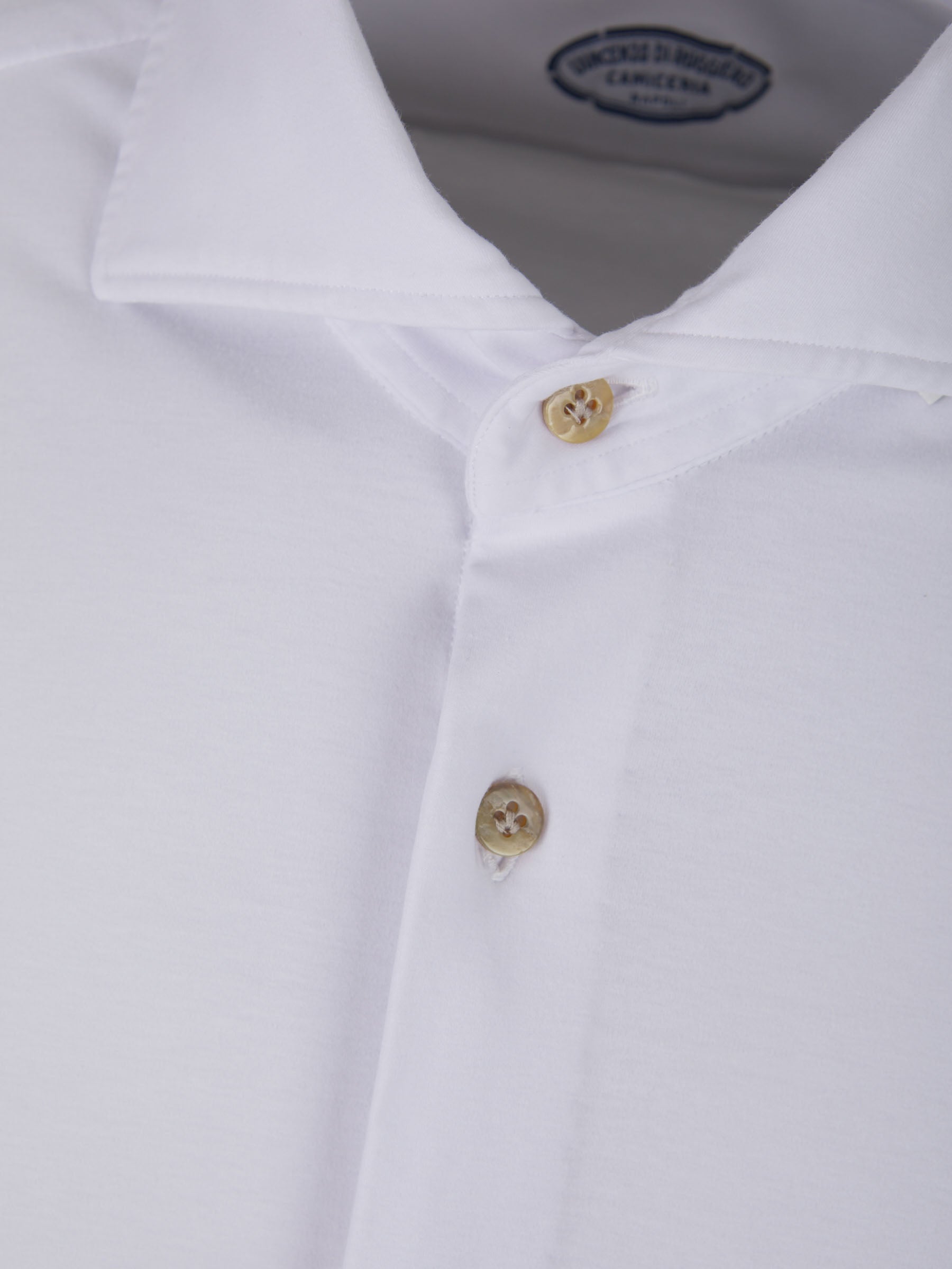 Outlet online Vincenzo di Ruggiero Hombre Camisa Punto Elástico color Blanco sku 531-005734 01 - Foto 3