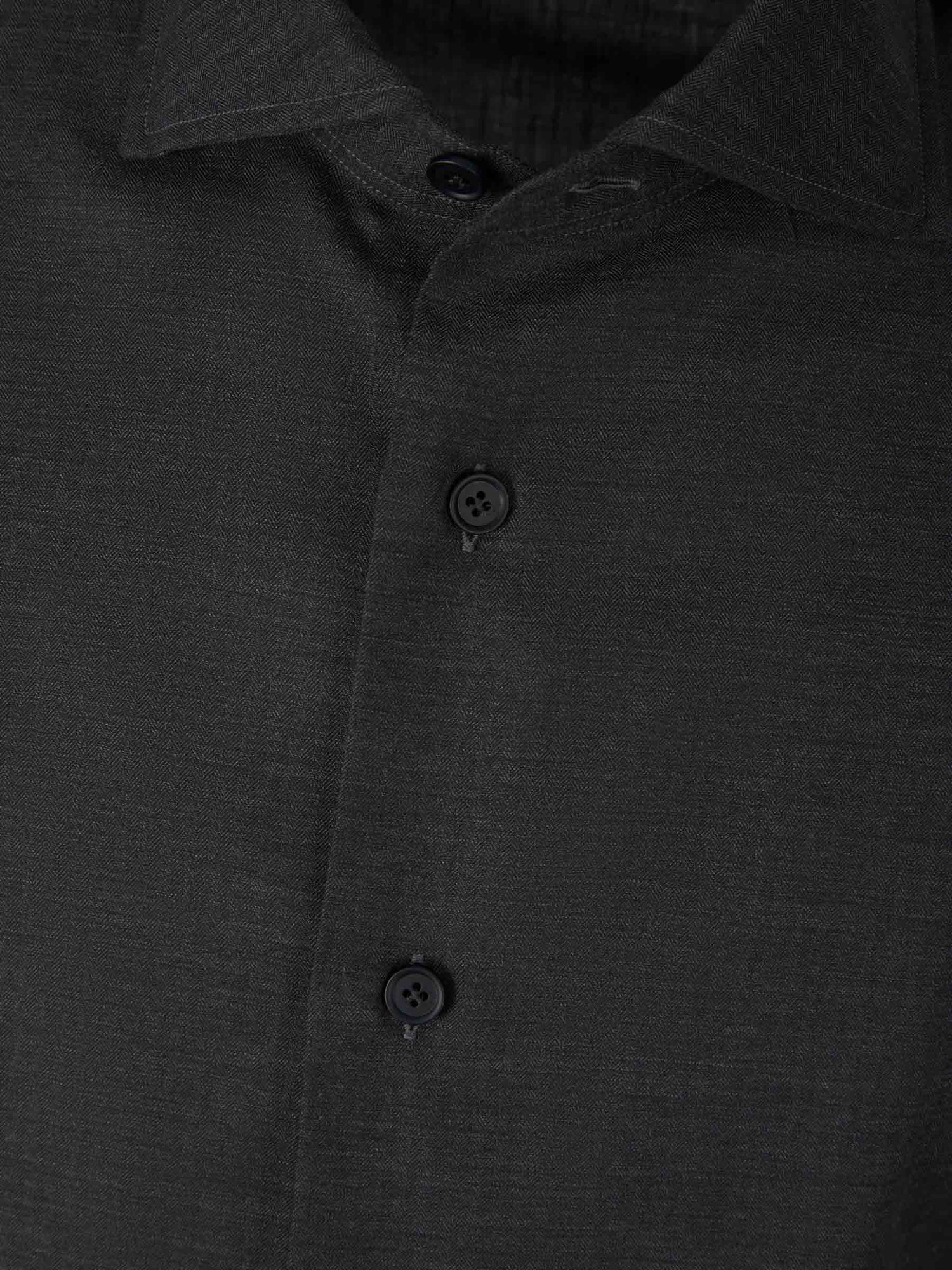 Outlet online Santa Eulalia Hombre Camisa Fil a Fil Algodón color Gris Oscuro sku 531-005755 01 - Foto 3