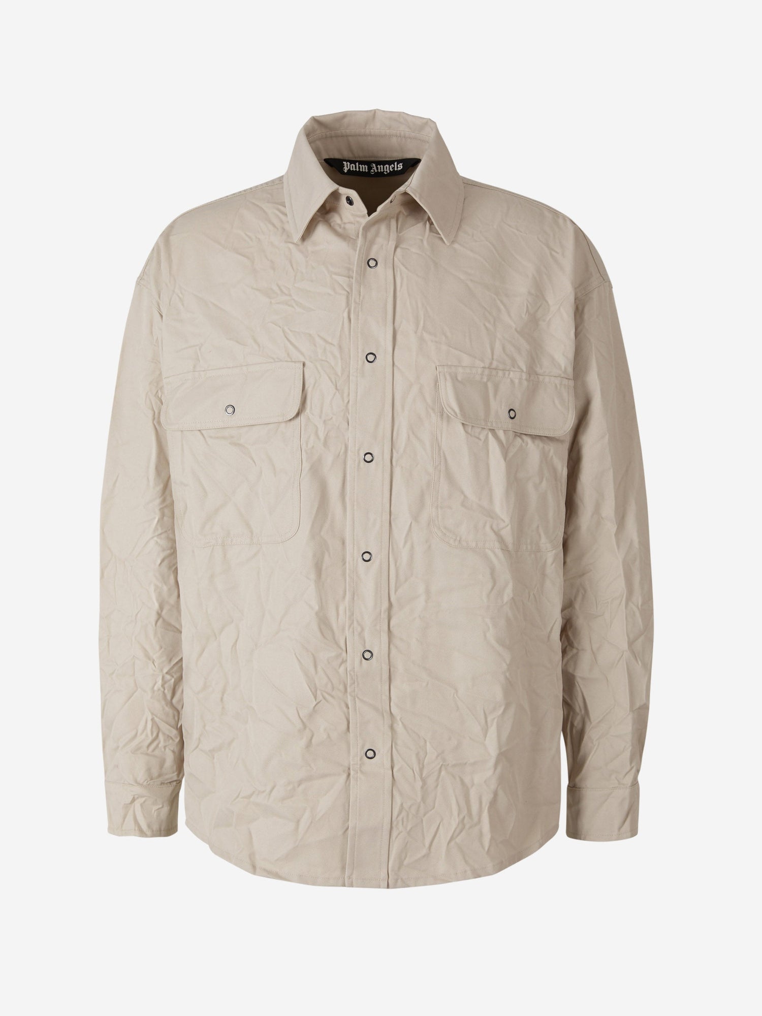 Outlet online Palm Angels Hombre Sobrecamisa Crinkled Logo color Arena sku 531-005796 01 - Foto 1