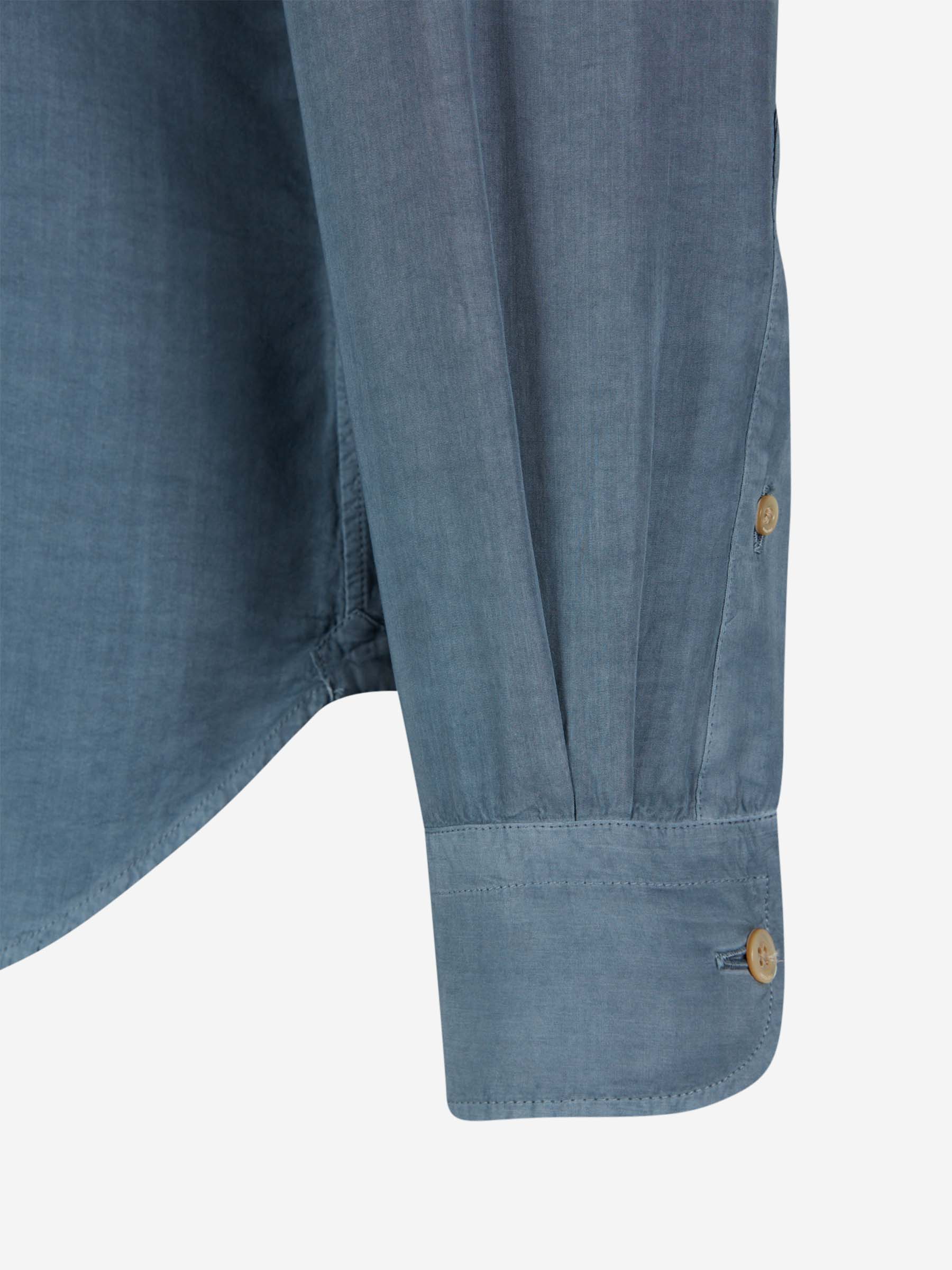 Outlet online Boglioli Hombre Camisa Fluida Lisa color Azul Noche sku 531-005831 03 - Foto 8