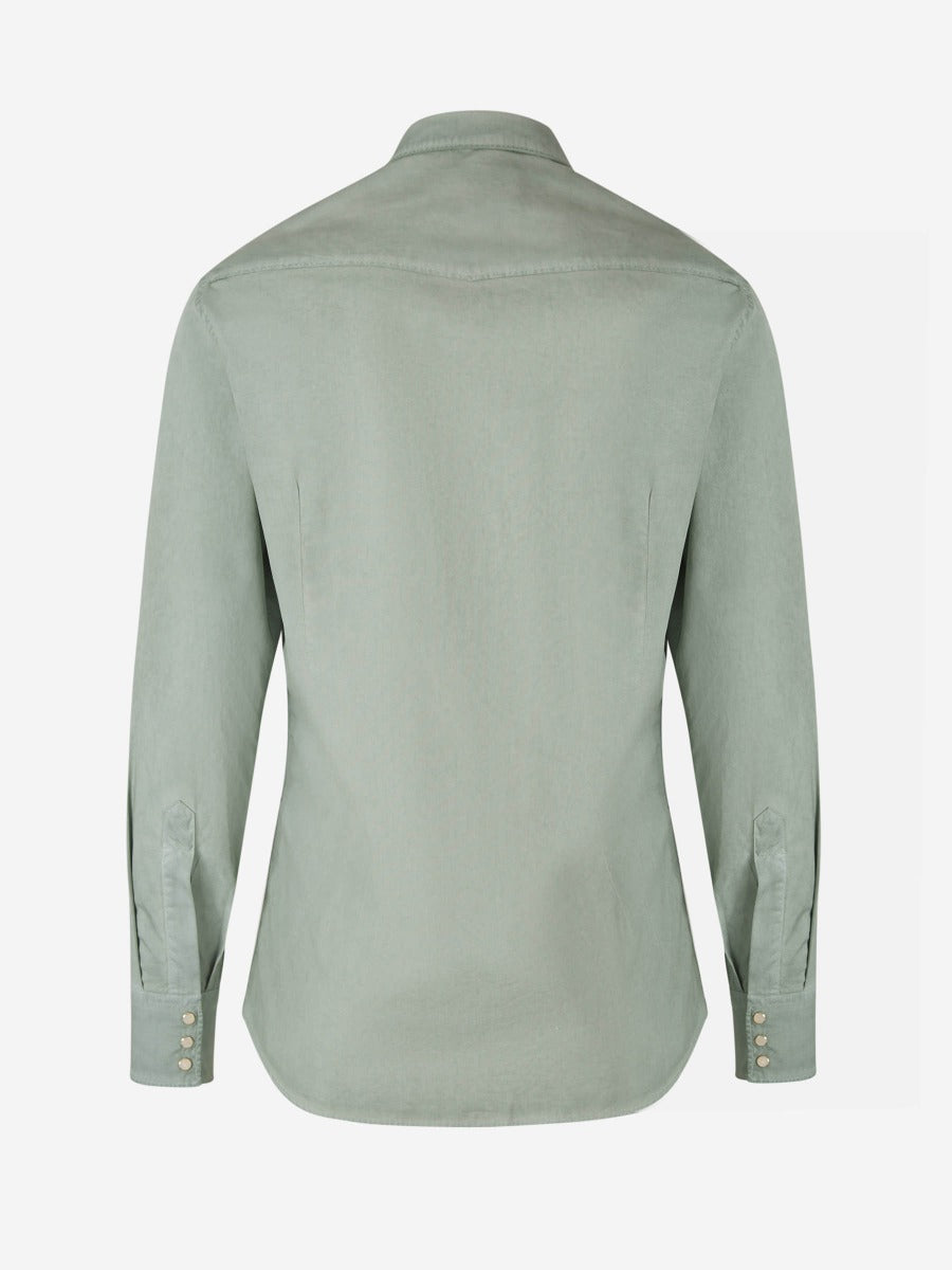 Outlet online Lardini Hombre Camisa Lisa Algodón color Verde Militar sku 531-005853 02 - Foto 9