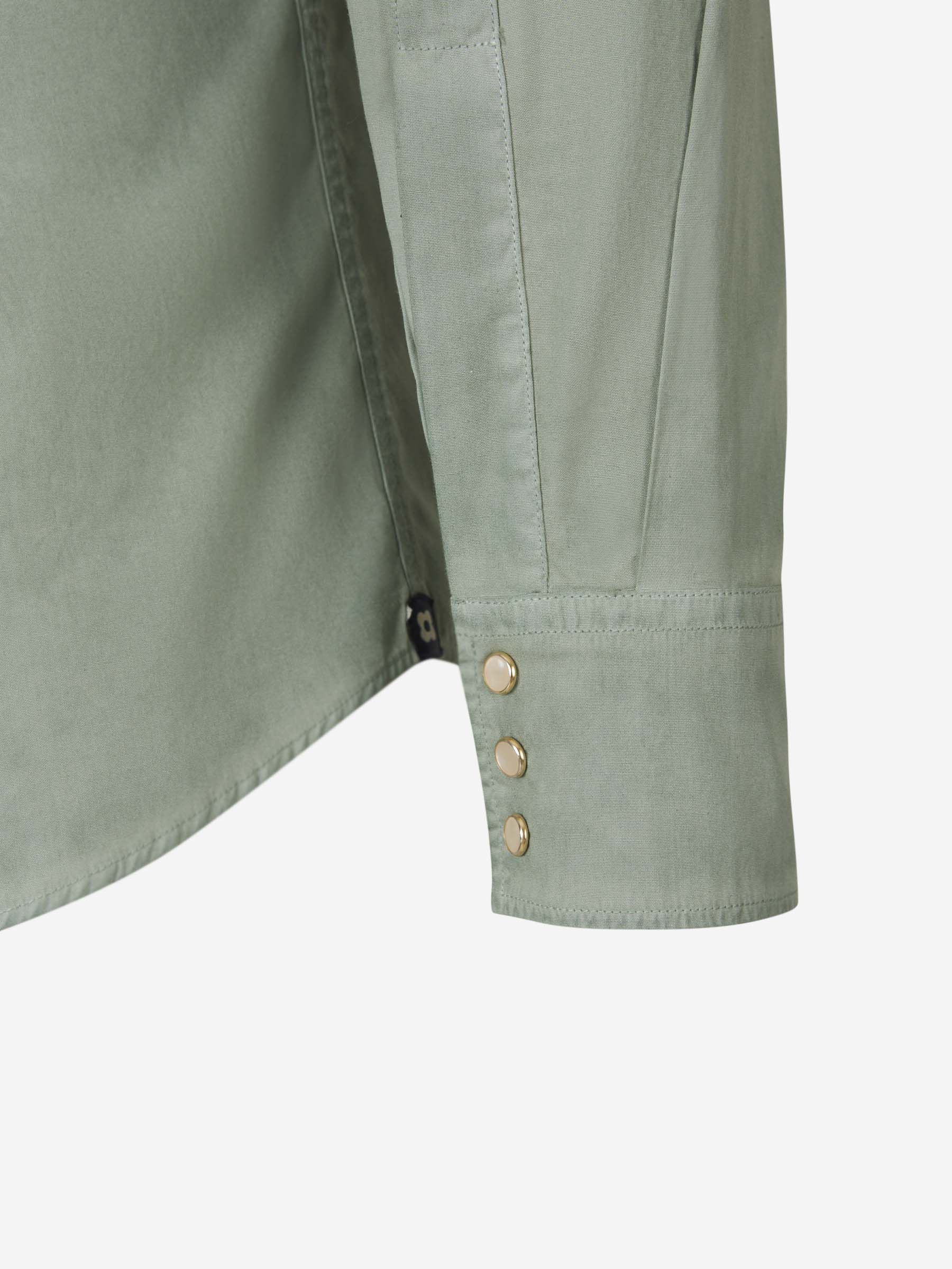 Outlet online Lardini Hombre Camisa Lisa Algodón color Verde Militar sku 531-005853 02 - Foto 6