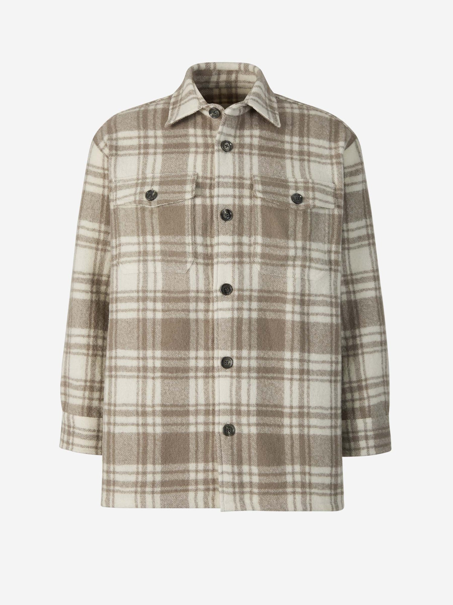 Outlet online Ami Paris Hombre Sobrecamisa Lana Cuadros color Gris Claro sku 531-005999 01 - Foto 1