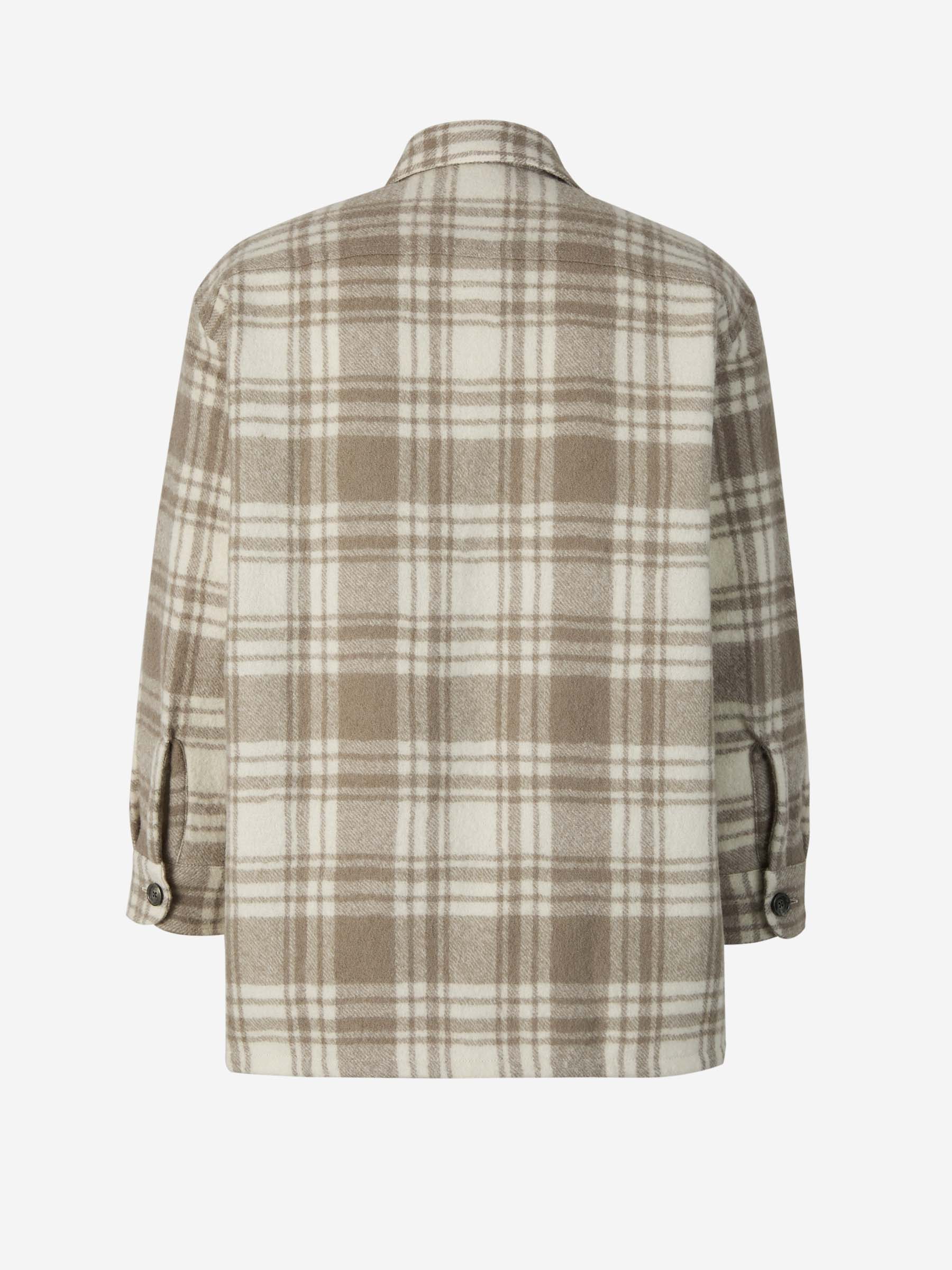 Outlet online Ami Paris Hombre Sobrecamisa Lana Cuadros color Gris Claro sku 531-005999 01 - Foto 3