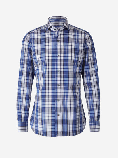 Outlet online Isaia Hombre Camisa Motivo Cuadros color Azul Cobalto sku 531-006005 01 - Foto 1