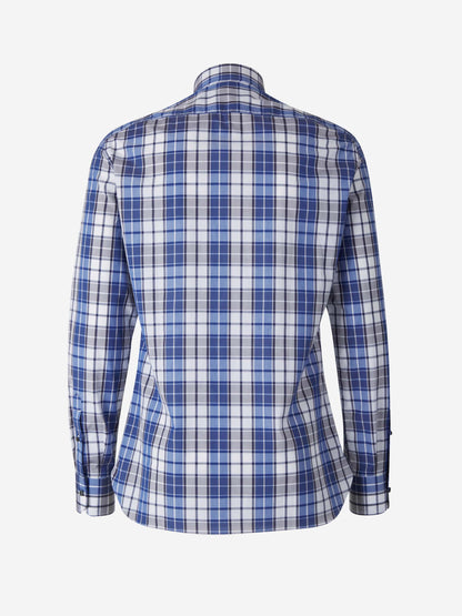 Outlet online Isaia Hombre Camisa Motivo Cuadros color Azul Cobalto sku 531-006005 01 - Foto 2