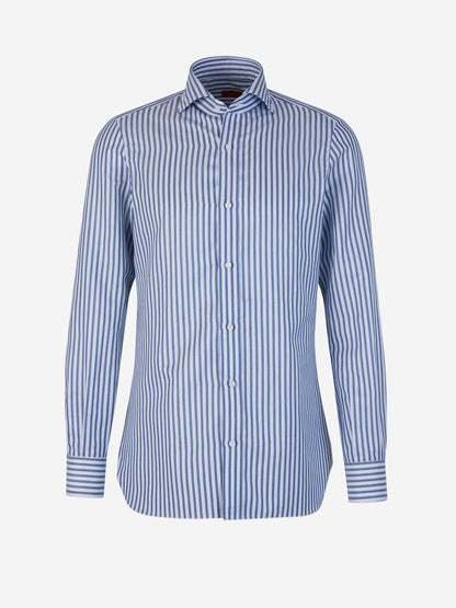 Outlet online Isaia Hombre Camisa Rayas Algodón color Azul Marino sku 531-006007 01 - Foto 1