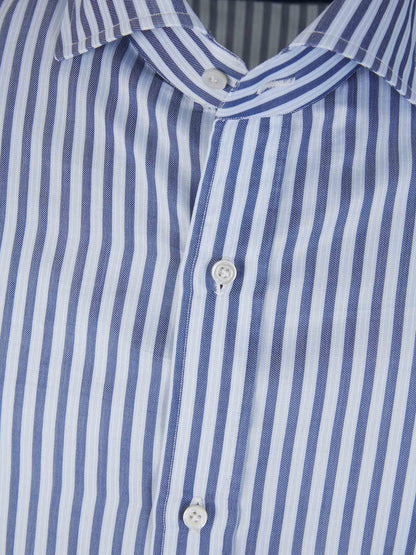 Outlet online Isaia Hombre Camisa Rayas Algodón color Azul Marino sku 531-006007 01 - Foto 3
