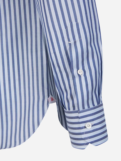 Outlet online Isaia Hombre Camisa Rayas Algodón color Azul Marino sku 531-006007 01 - Foto 4