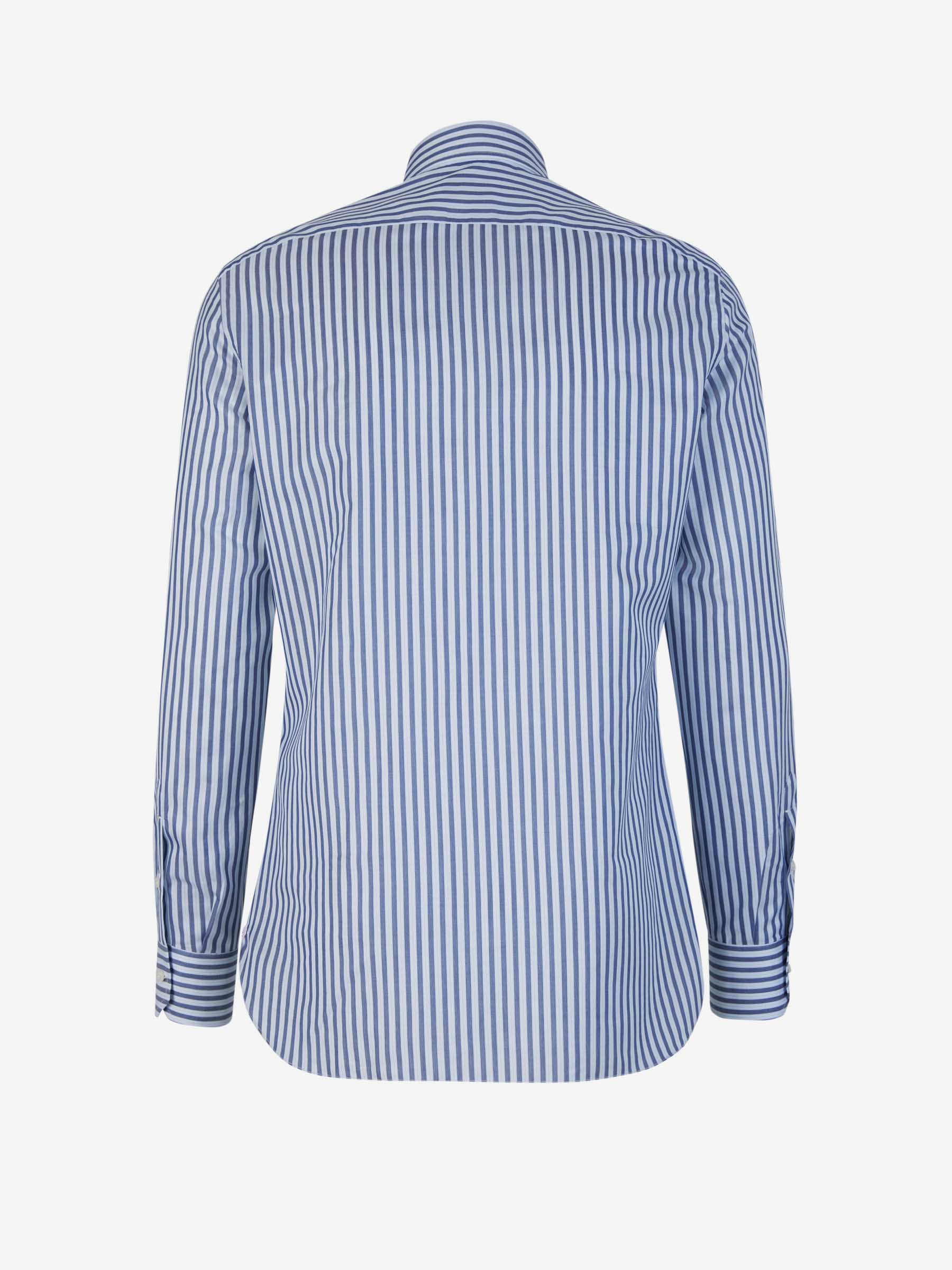 Outlet online Isaia Hombre Camisa Rayas Algodón color Azul Marino sku 531-006007 01 - Foto 2