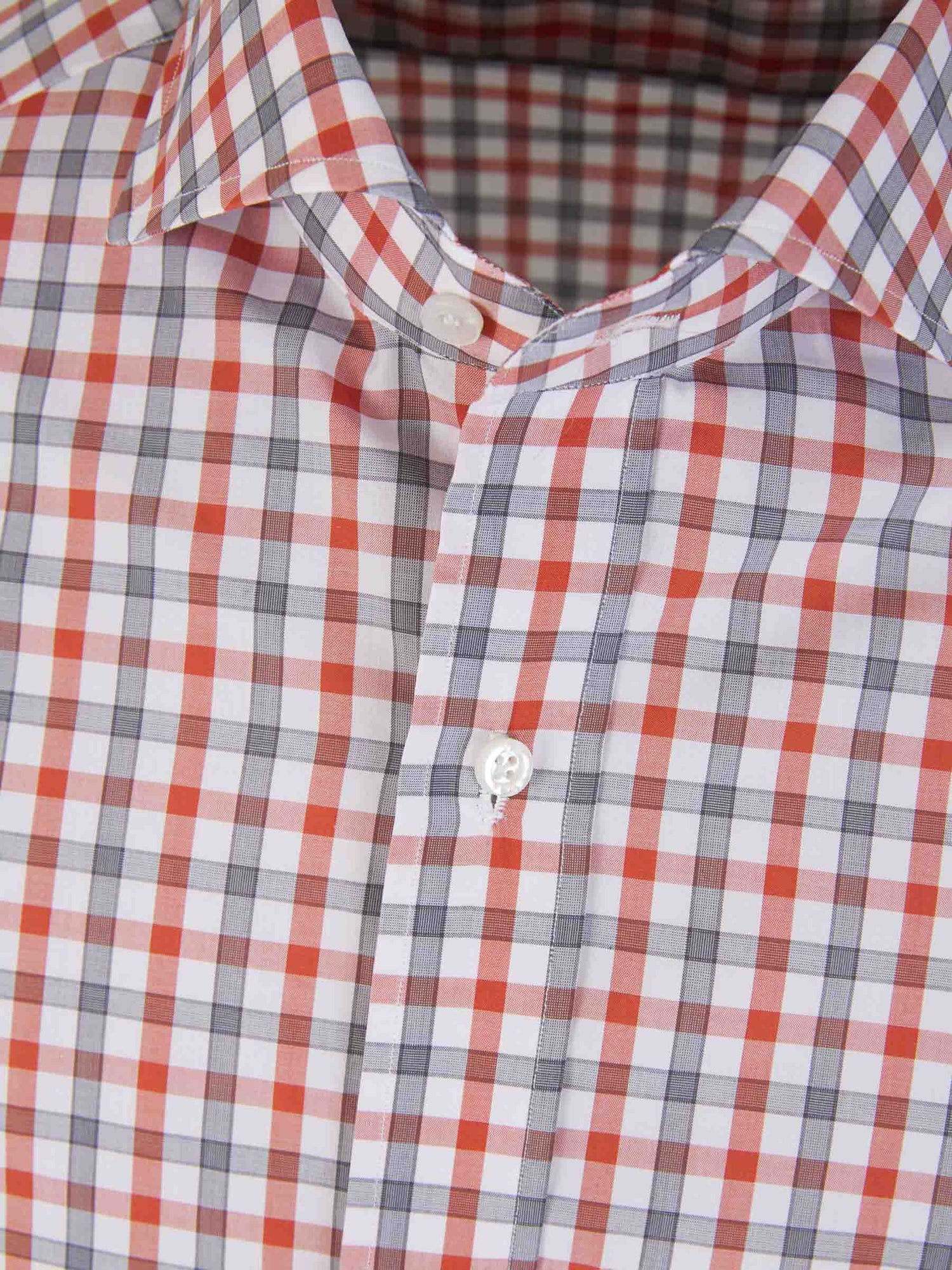 Outlet online Isaia Hombre Camisa Motivo Cuadros color Rojo sku 531-006009 01 - Foto 3