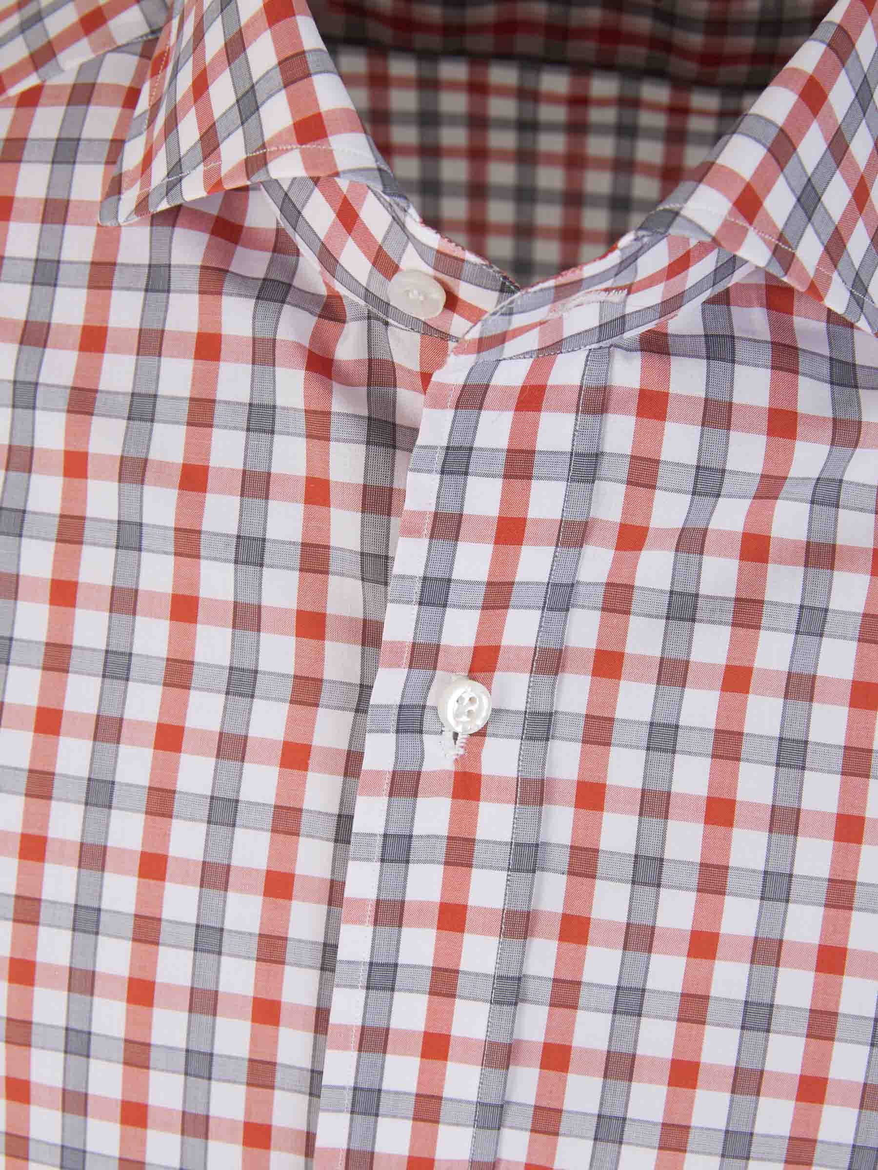 Outlet online Isaia Hombre Camisa Motivo Cuadros color Rojo sku 531-006009 01 - Foto 3