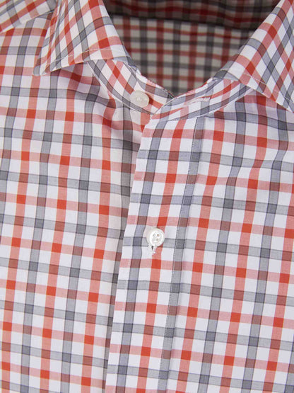 Outlet online Isaia Hombre Camisa Motivo Cuadros color Rojo sku 531-006009 01 - Foto 3