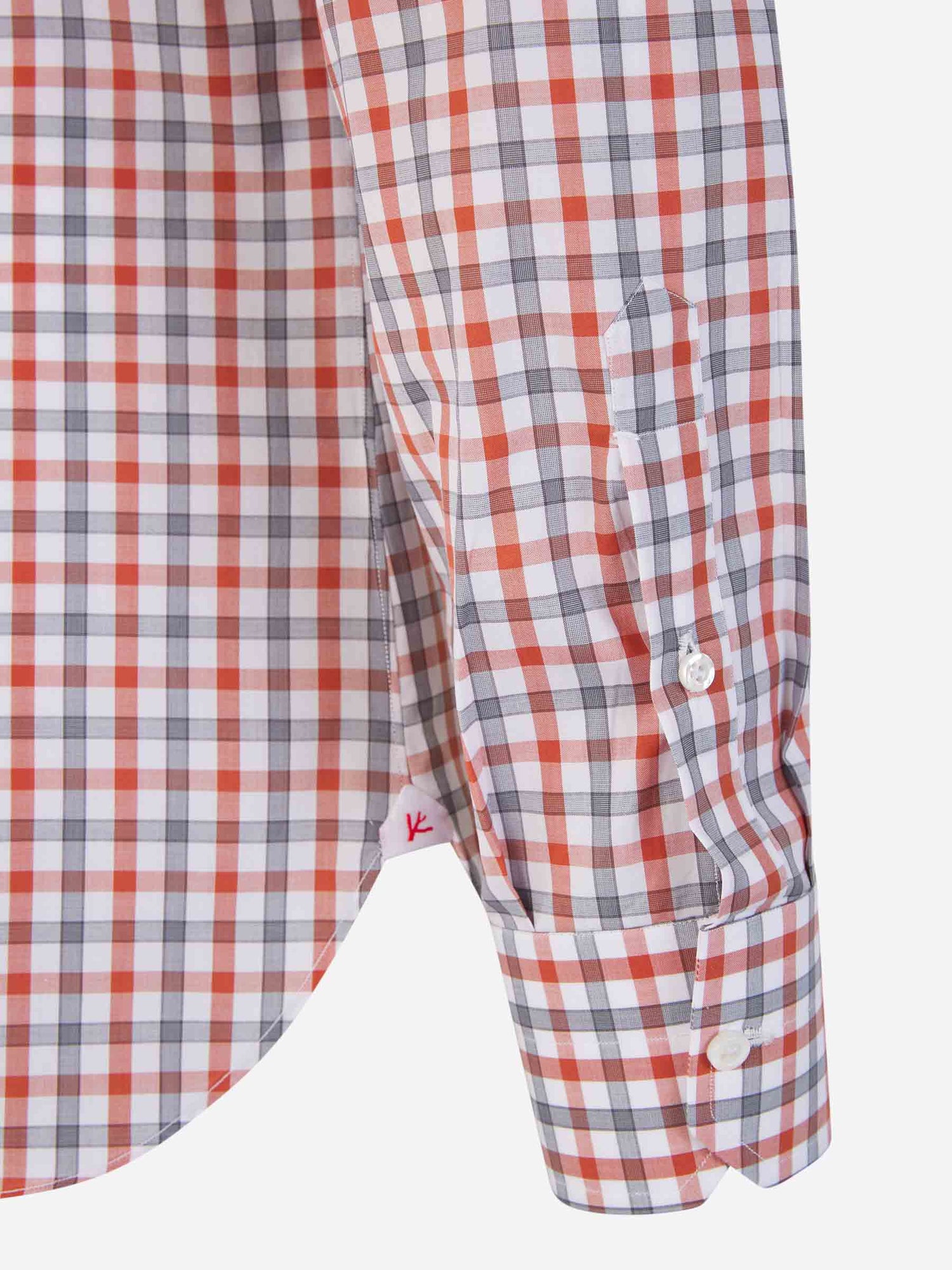 Outlet online Isaia Hombre Camisa Motivo Cuadros color Rojo sku 531-006009 01 - Foto 4