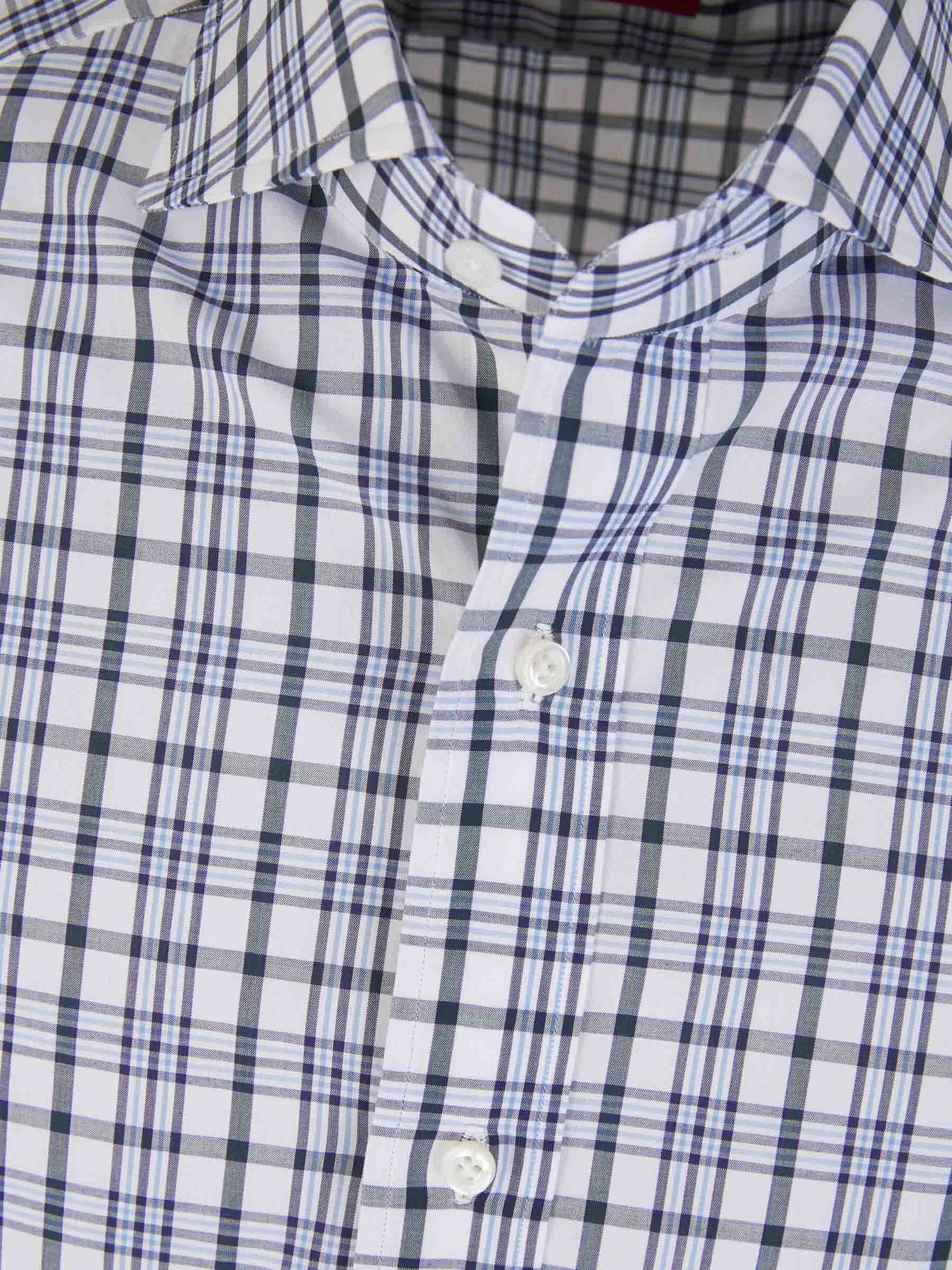 Outlet online Isaia Hombre Camisa Motivo Cuadros color Azul Cielo sku 531-006010 01 - Foto 3