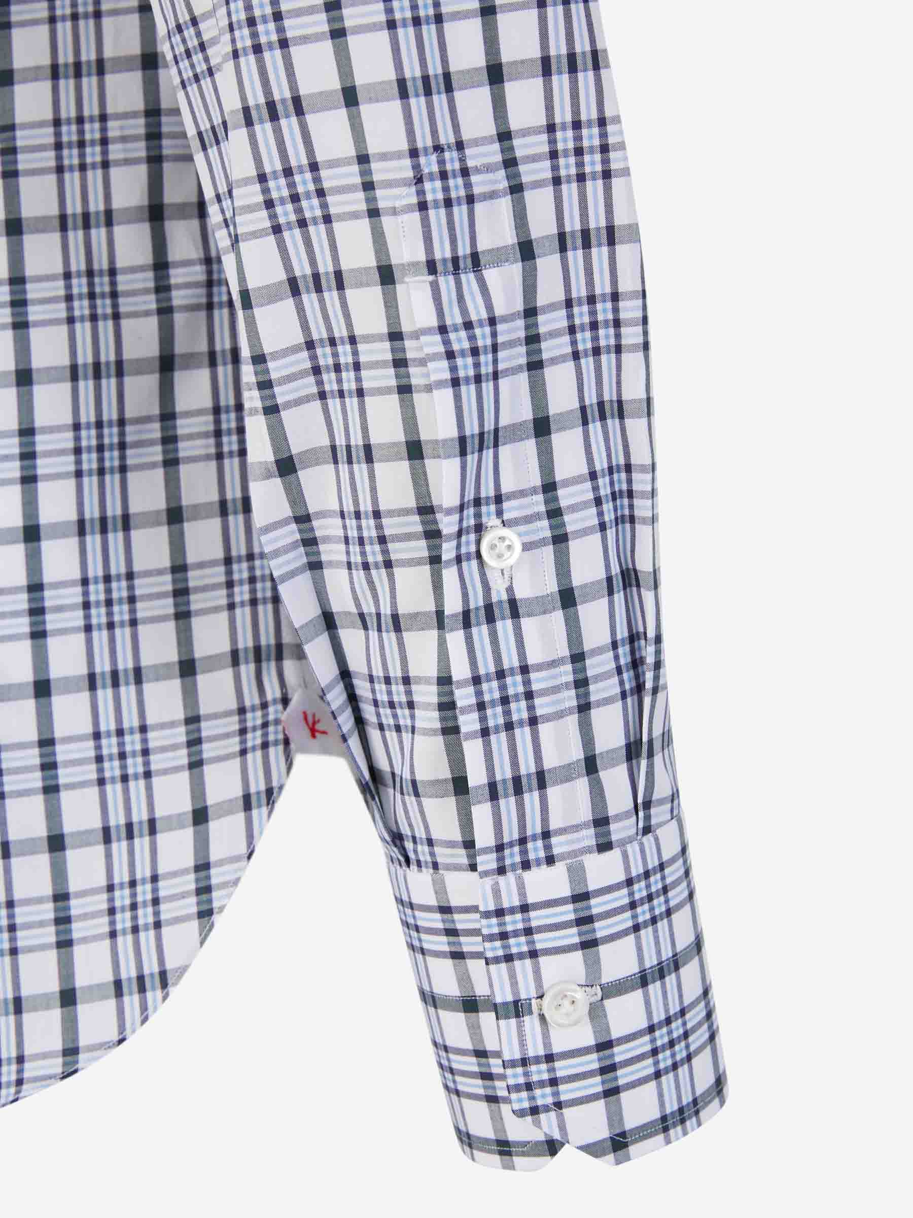 Outlet online Isaia Hombre Camisa Motivo Cuadros color Azul Cielo sku 531-006010 01 - Foto 4