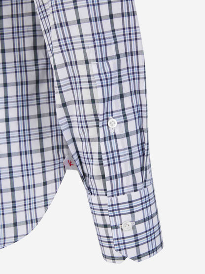 Outlet online Isaia Hombre Camisa Motivo Cuadros color Azul Cielo sku 531-006010 01 - Foto 4