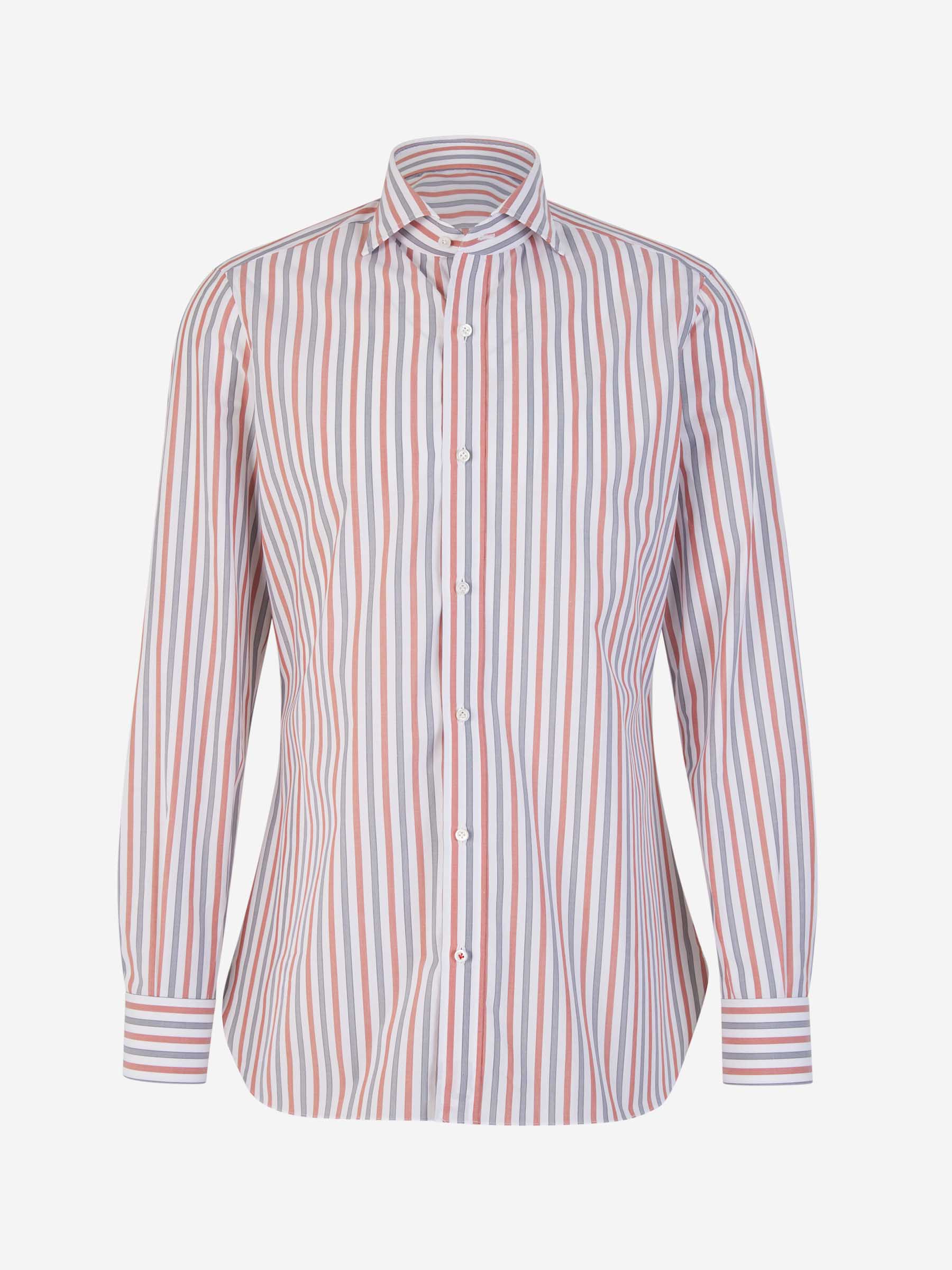 Outlet online Isaia Hombre Camisa Motivo Rayas color Rojo sku 531-006011 01 - Foto 1