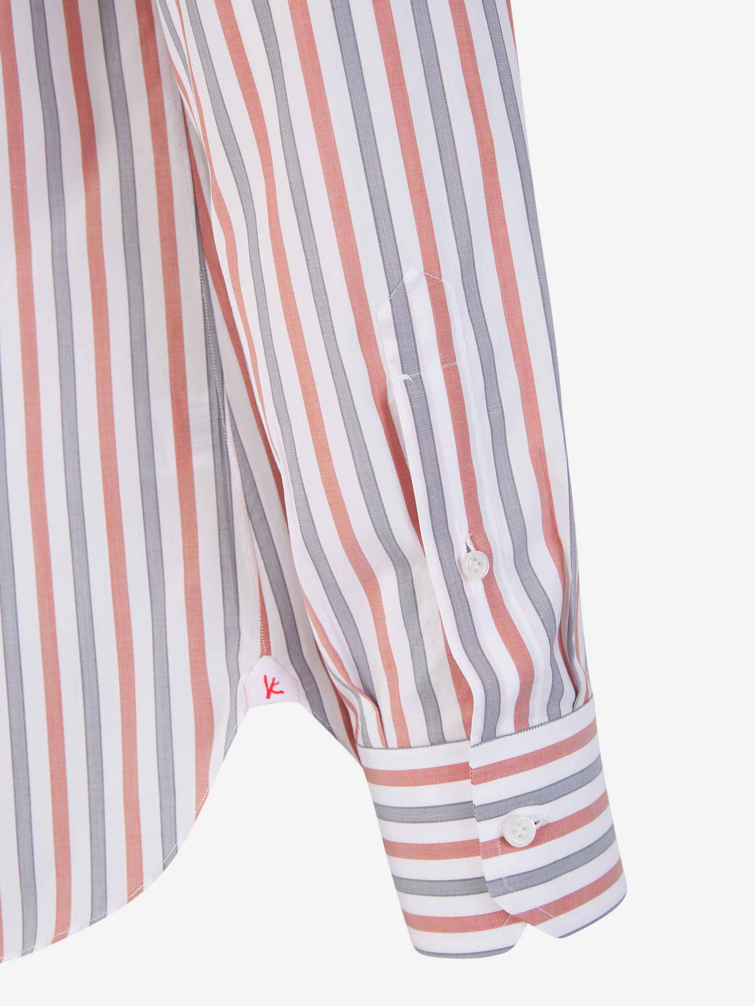 Outlet online Isaia Hombre Camisa Motivo Rayas color Rojo sku 531-006011 01 - Foto 4