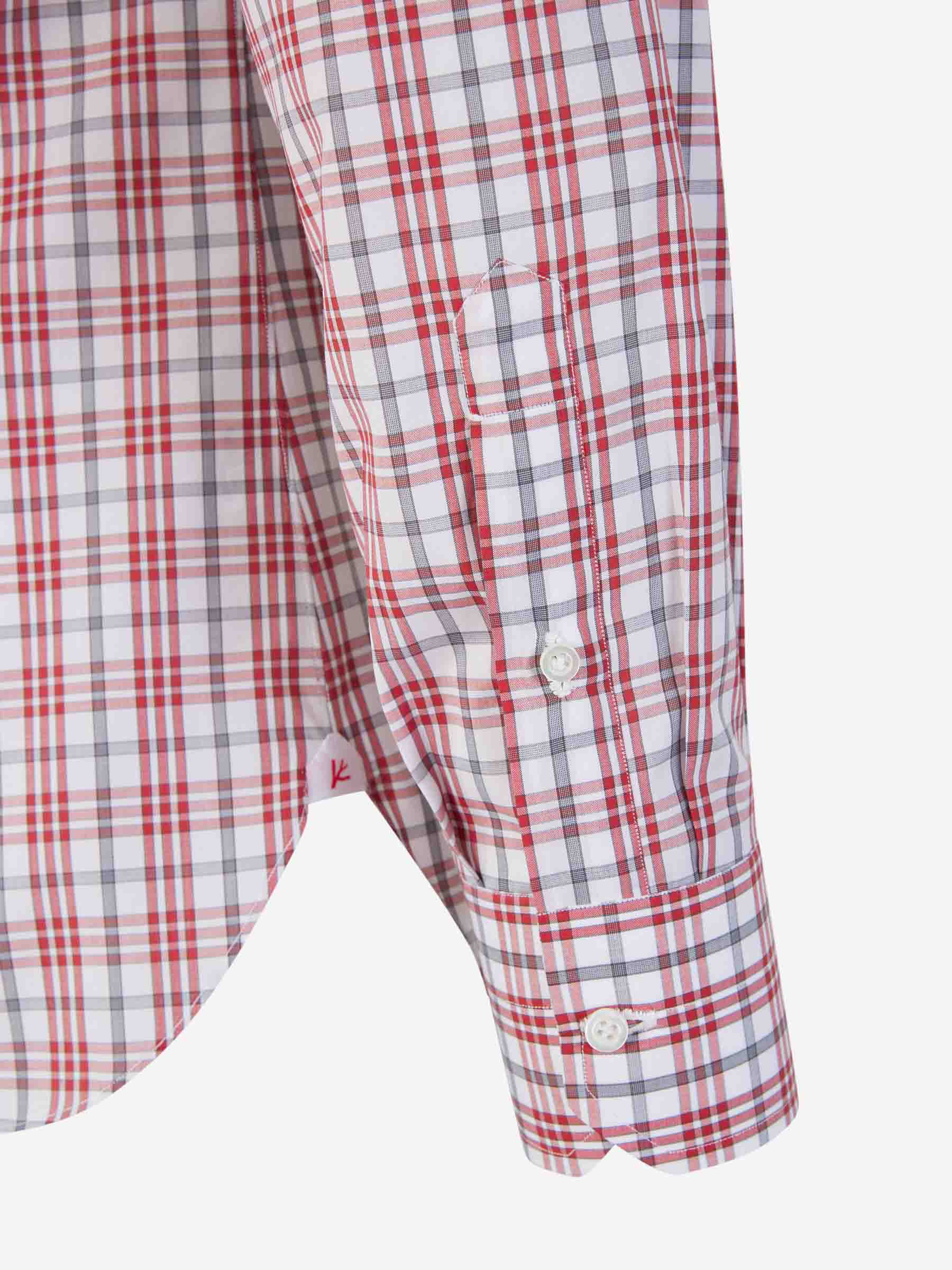Isaia Camisa Motivo Cuadros color Rojo sku 531-006012 01 - Foto 3