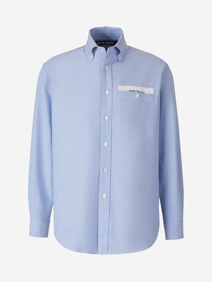 Outlet online Palm Angels Hombre Camisa Parche Logo color Azul Denim sku 531-006014 01 - Foto 1
