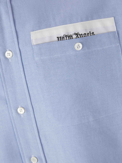 Outlet online Palm Angels Hombre Camisa Parche Logo color Azul Denim sku 531-006014 01 - Foto 4