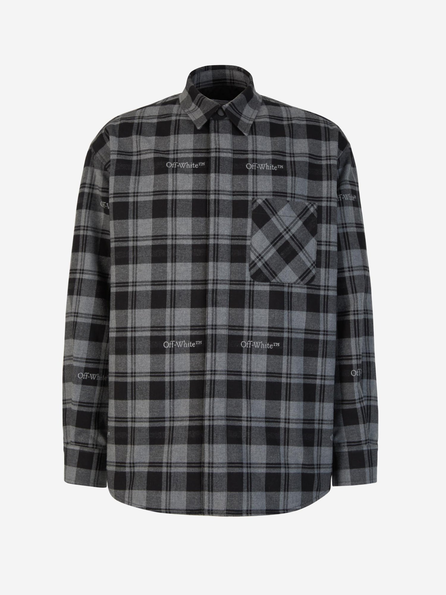 Outlet online Off-White Hombre Camisa Motivo Cuadros color Gris Oscuro sku 531-006022 01 - Foto 1