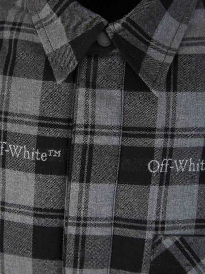 Outlet online Off-White Hombre Camisa Motivo Cuadros color Gris Oscuro sku 531-006022 01 - Foto 3