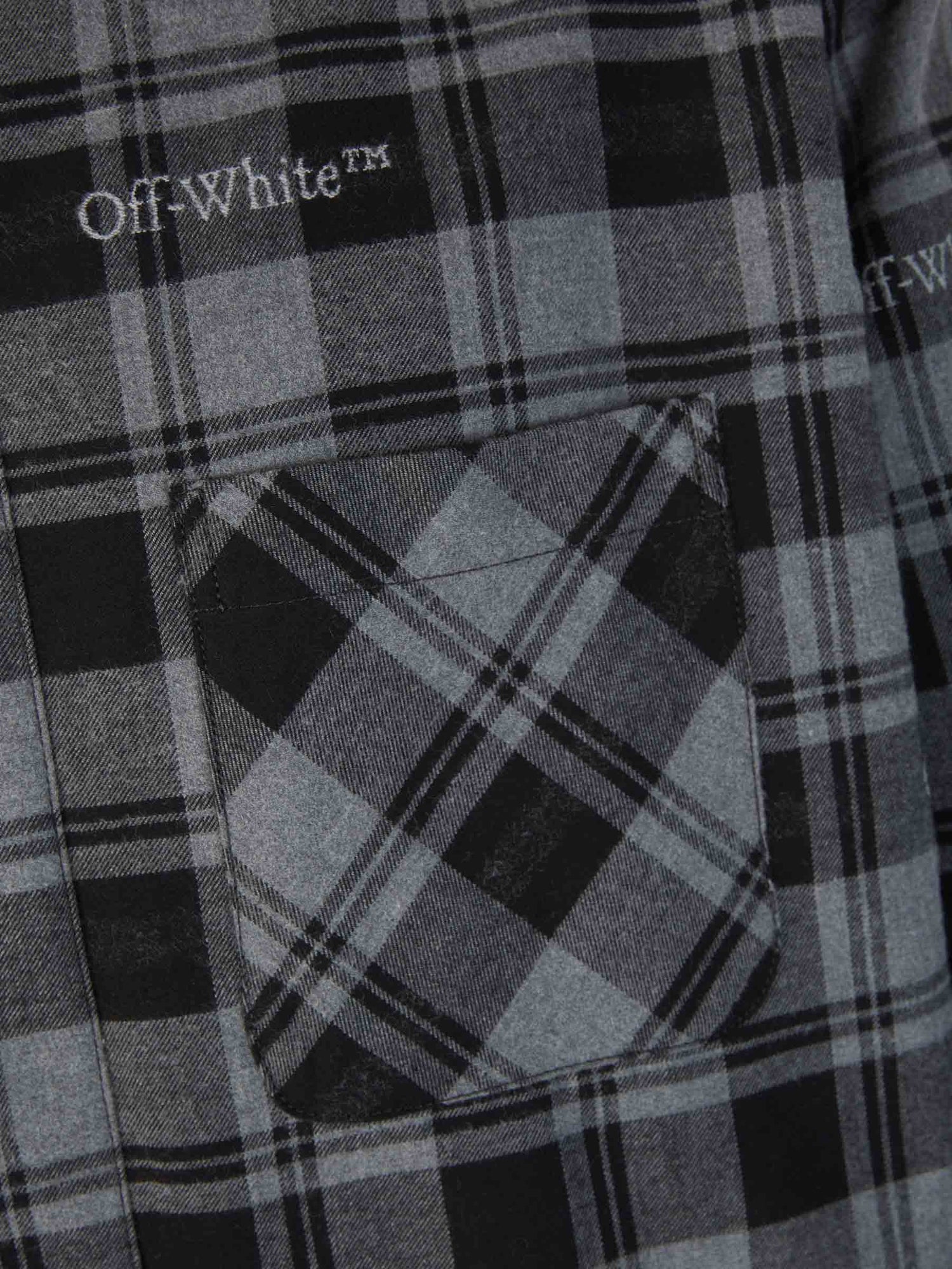 Outlet online Off-White Hombre Camisa Motivo Cuadros color Gris Oscuro sku 531-006022 01 - Foto 4