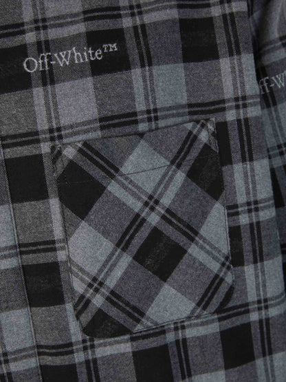 Outlet online Off-White Hombre Camisa Motivo Cuadros color Gris Oscuro sku 531-006022 01 - Foto 4