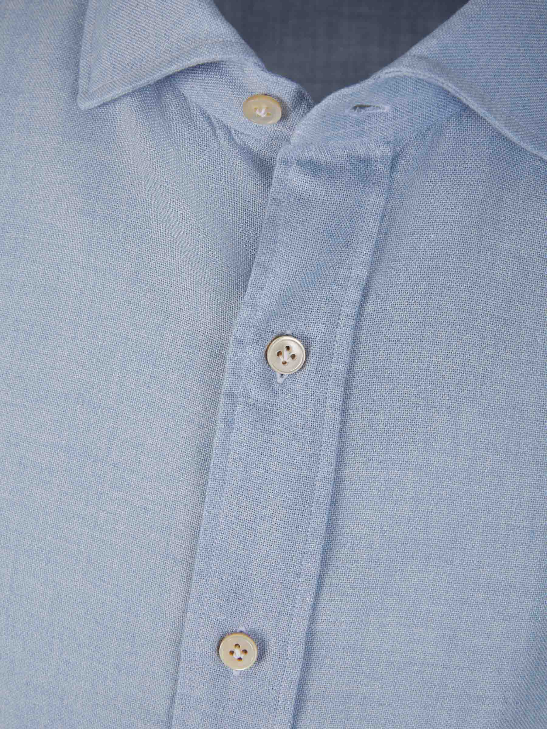 Outlet online Borrelli Hombre Camisa Algodón y Lana color Azul Cielo sku 531-006032 01 - Foto 3