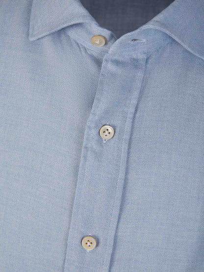 Outlet online Borrelli Hombre Camisa Algodón y Lana color Azul Cielo sku 531-006032 01 - Foto 3