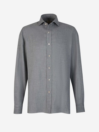 Outlet online Borrelli Hombre Camisa Algodón y Lana color Azul Cielo sku 531-006032 01 - Foto 5